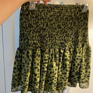 Green Leopard Skirt Large